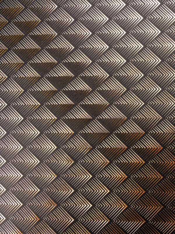 Pelle stampata al metro motivo "Geometrico con lamina argento" | Agile Print
