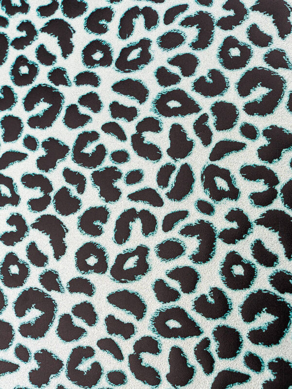 Similpelle stampata al metro motivo "Maculato azzurro e riflessi glitter" | Agile Print