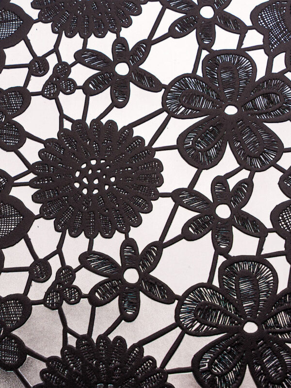 Poliuretano metallizzato stampato al metro motivo "Pizzo florele" con effetto 3d | Agile Print