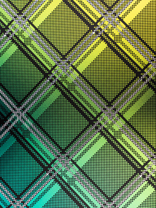 Poliuretano metallizzato stampato al metro motivo "Scozzese sfumato" con effetto 3d | Agile Print